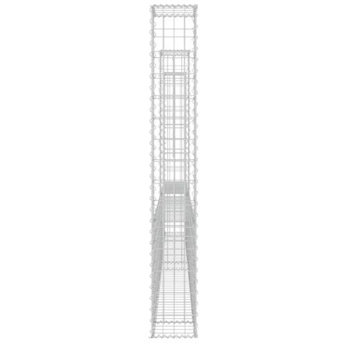 U-образна габионна кошница с 3 стълба, желязо, 260x20x150 см