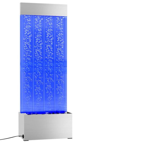 Водна колона с мехурчета с RGB LED, стомана и акрил, 110 см