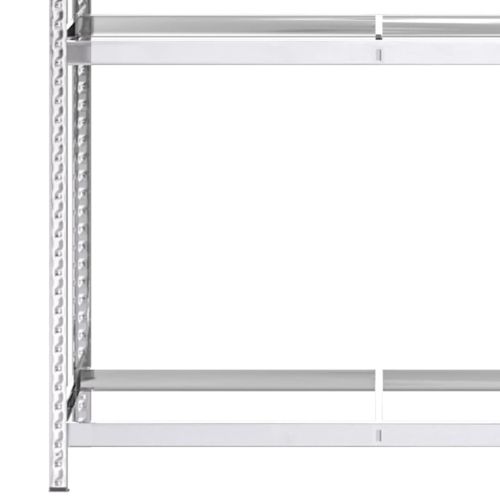 Стелаж за гуми с 2 рафта сребрист 110x40x200 см стомана