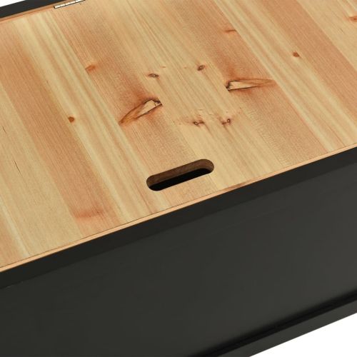 Пейка черна 107x45x75,5 см масивна ела