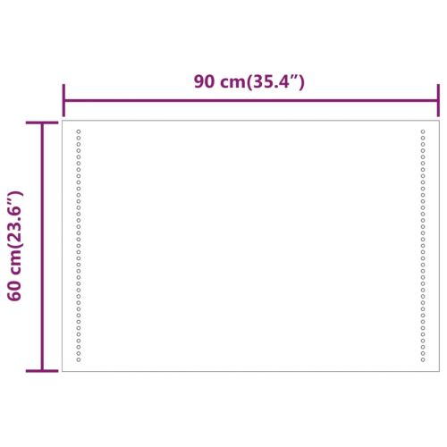 LED огледало за баня, 60x90 см