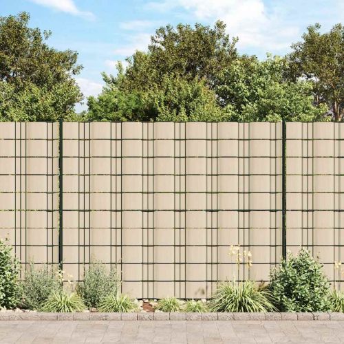 Градински параван за уединение, PVC, 70x0,19 м, кремав