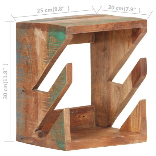 Стенна стойка за скейтборд 25x20x30 см регенерирано дърво масив