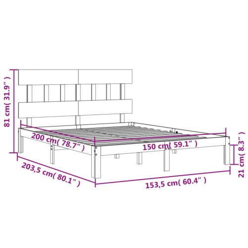Рамка за легло с табла King Size масивно дърво