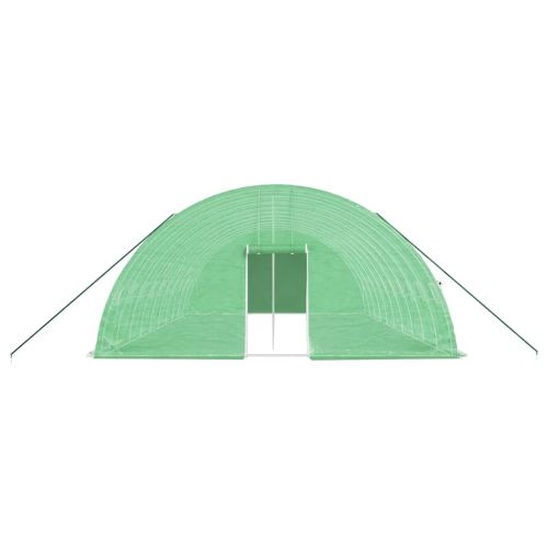 Оранжерия със стоманена рамка зелена 60 м² 10x6x2,85 м