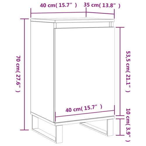 Бюфет сив сонома 40x35x70 см инженерно дърво