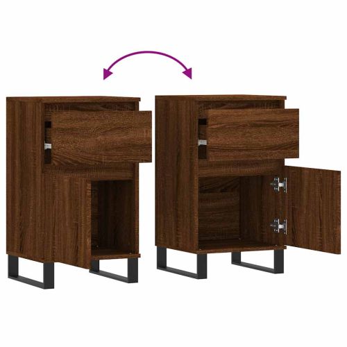 Бюфети 2 бр кафяв дъб 40x35x70 см инженерно дърво