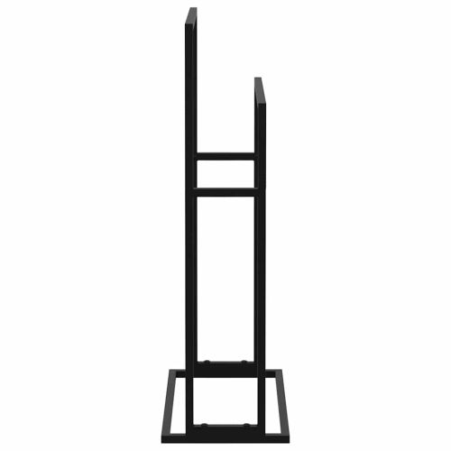 Свободностояща поставка за кърпи, черна, 48x24x78,5 см, желязо