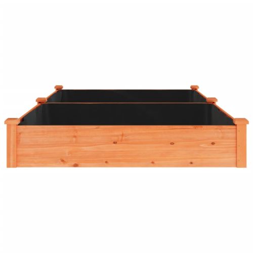 Градинска повдигната леха с вложка кафяв 240x120x25см ела масив