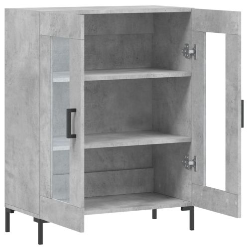 Сайдборд, бетонно сив, 69,5x34x90 см, инженерно дърво