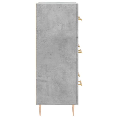 Сайдборд, бетонно сив, 69,5x34x90 см, инженерно дърво