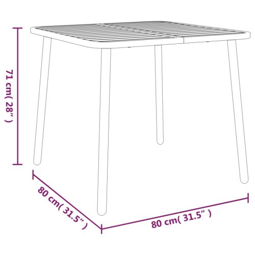 Градинска маса антрацит 80x80x71 cм стомана