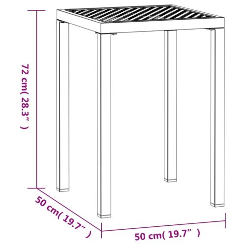 Градинска маса антрацит 50x50x72 cм стомана