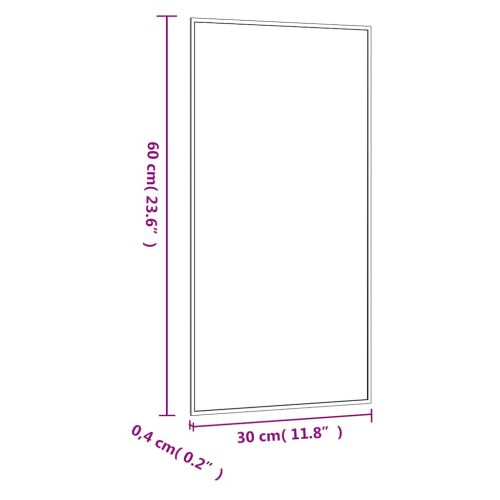 Стенно огледало, 30x60 см, стъкло, правоъгълно