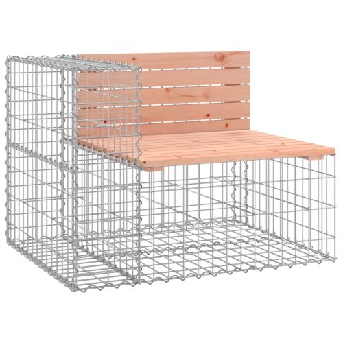 Градинска пейка габион 184x71x65,5 см дугласко дърво масив