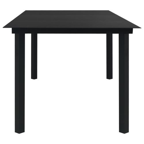 Градински трапезен комплект, 9 части, полиратан и стъкло
