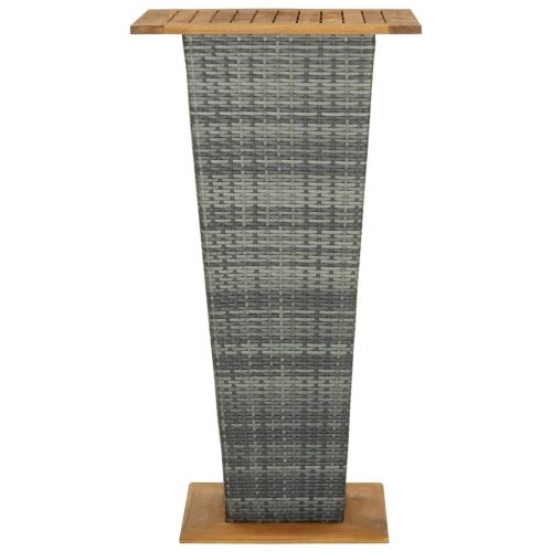 Градински бар комплект с възглавници, 5 части, полиратан, сив