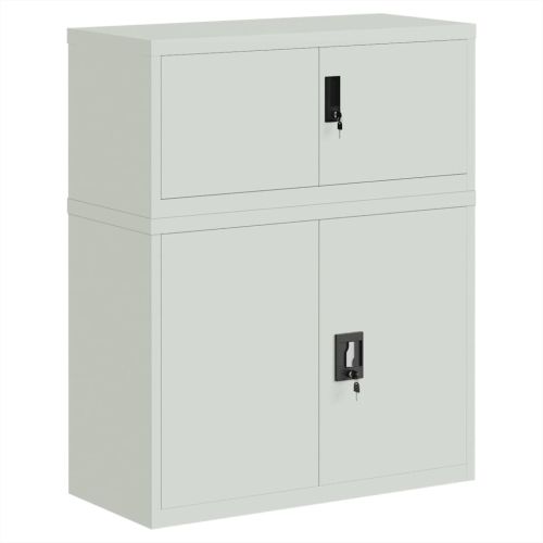 Шкаф за папки светлосив 90x40x110 см стомана