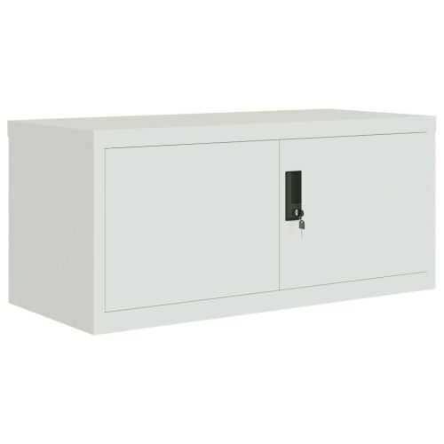 Шкаф за папки светлосив 90x40x240 см стомана