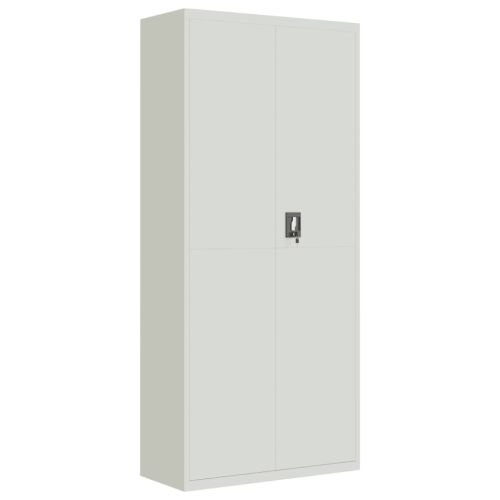 Шкаф за папки светлосив 90x40x240 см стомана