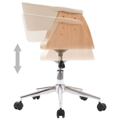 Въртящи се трапезни столове, 2 бр, кремави, изкуствена кожа