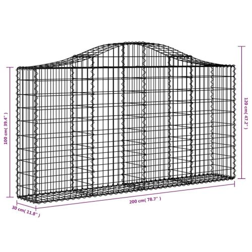 Габионни кошници арка 18 бр 200x30x100/120см поцинковано желязо