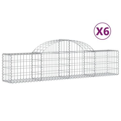 Габионни кошници арка 6 бр 200x30x40/60 см поцинковано желязо