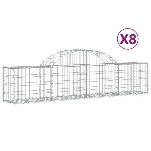 Габионни кошници арка 8 бр 200x30x40/60 см поцинковано желязо