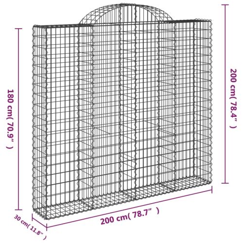 Габионни кошници арка 4 бр 200x30x180/200 см поцинковано желязо
