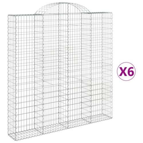 Габионни кошници арка 6 бр 200x30x200/220 см поцинковано желязо