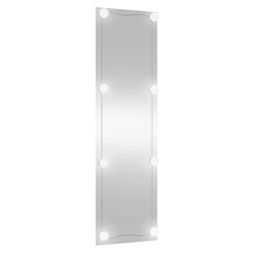 Стенно огледало с LED лампи 30x100 см стъкло правоъгълно