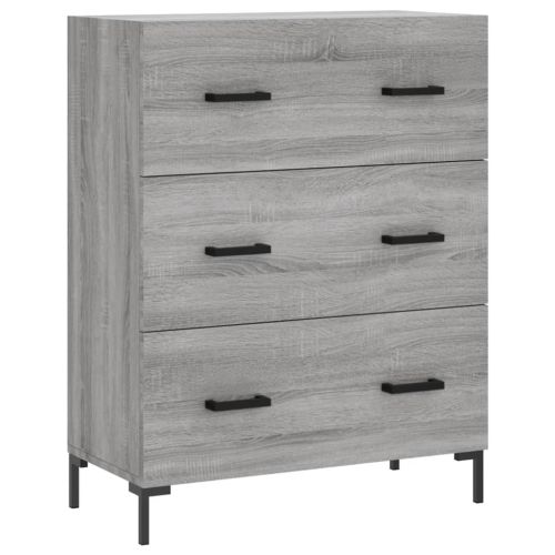 Висок шкаф, сив сонома, 69,5x34x180 см, инженерно дърво