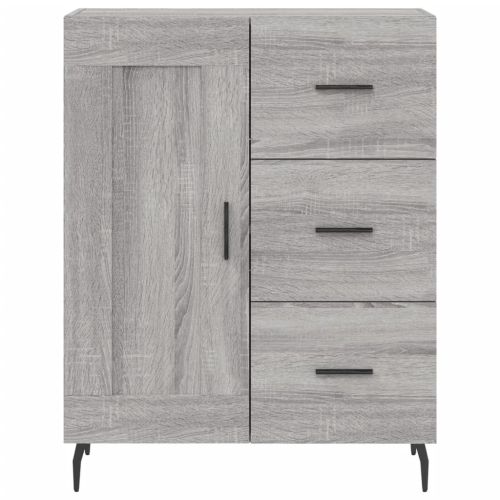 Висок шкаф, сив сонома, 69,5x34x180 см, инженерно дърво