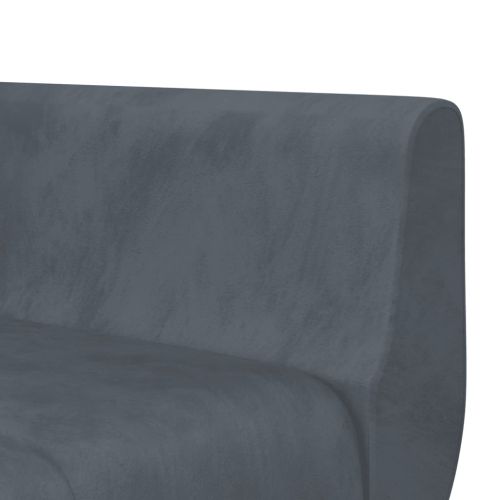 Г-образно разтегателно канапе тъмносиво 275x140x70 см кадифе