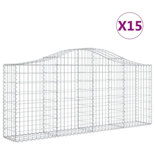 Габионни кошници арка 15 бр 200x30x80/100 см поцинковано желязо
