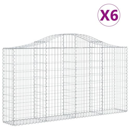 Габионни кошници арка 6 бр 200x30x100/120 см поцинковано желязо