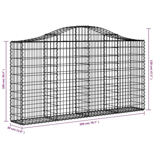 Габионни кошници арка 6 бр 200x30x100/120 см поцинковано желязо