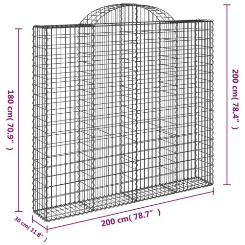Габионни кошници арка 6 бр 200x30x180/200 см поцинковано желязо