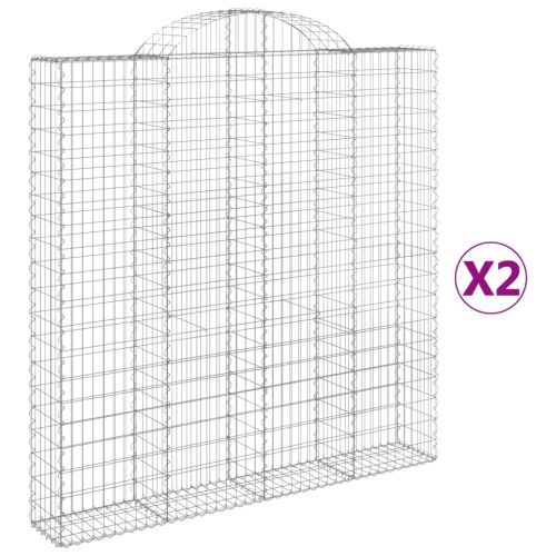 Габионни кошници арка 2 бр 200x30x200/220 см поцинковано желязо