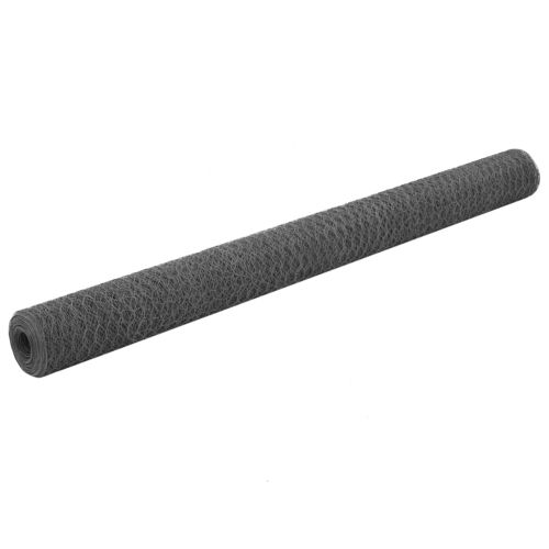 Кокошкарска мрежа, с PVC покритие, 25x1,5 м, сива