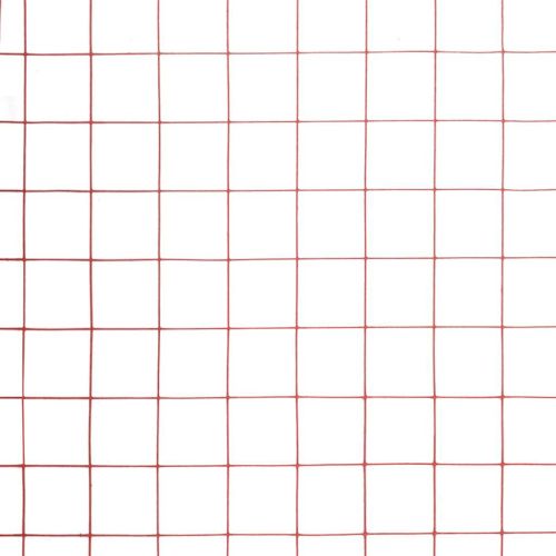 Кокошкарска мрежа, стомана с PVC покритие, 10x1 м, червена
