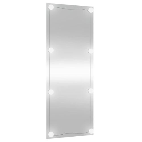 Стенно огледало с LED лампи 40x100 см стъкло правоъгълно