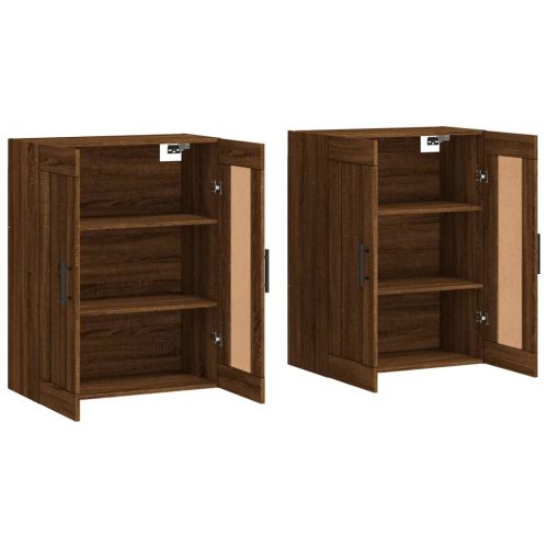 Стенни шкафове, 2 бр, кафяв дъб, инженерно дърво