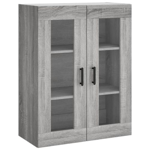 Висок шкаф, сив сонома, 69,5x34x180 см, инженерно дърво