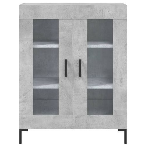 Висок шкаф, бетонно сив, 69,5x34x180 см, инженерно дърво