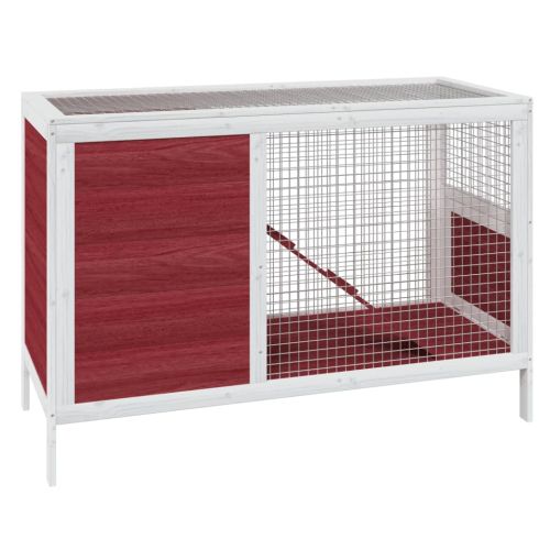 Клетка за зайци мока 103x44x69,5 см борово дърво масив