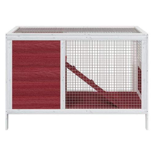 Клетка за зайци мока 103x44x69,5 см борово дърво масив