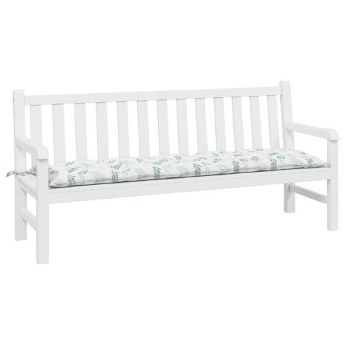Възглавница за градинска пейка с листа 180x50x7 см оксфорд плат