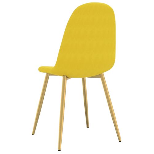 Трапезни столове, 4 бр, горчица, кадифе