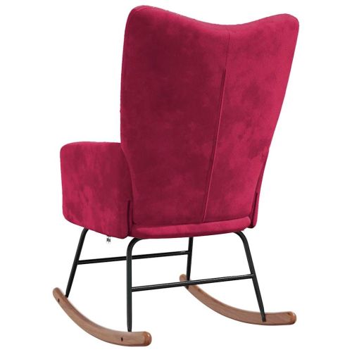 Люлеещ стол, виненочервен, кадифе